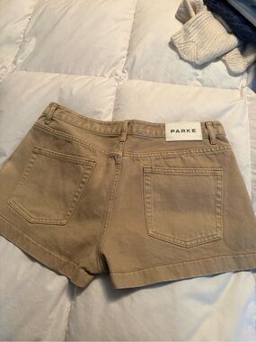 Parke Women’s Tan Denim Mini Shorts